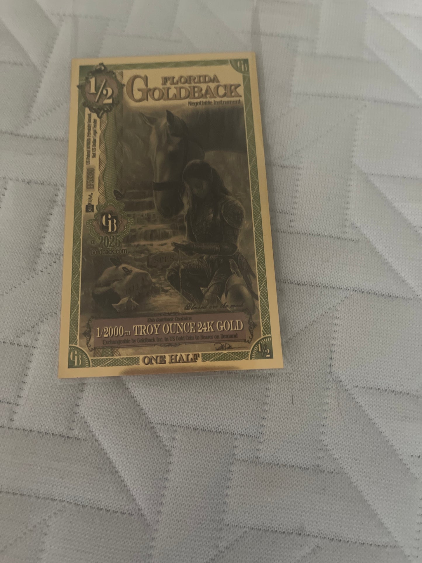 1/2 GoldBack Florida 1/2000 Troy ounce