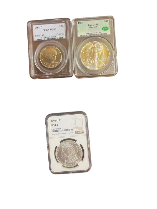 Silver Graded US Silver Dollar Morgan / JFK