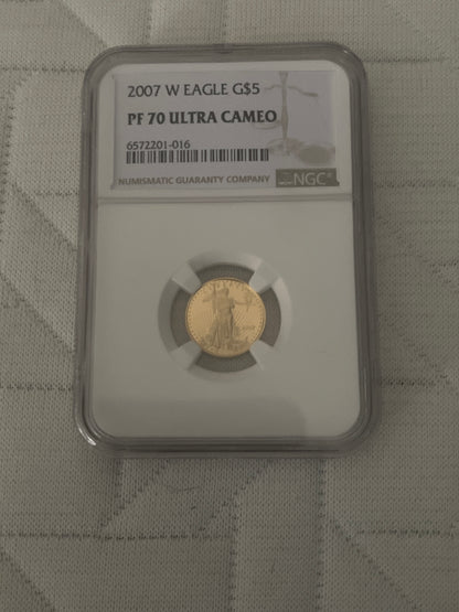 Gold 1/4 oz Grade 2007 W Eagle $5