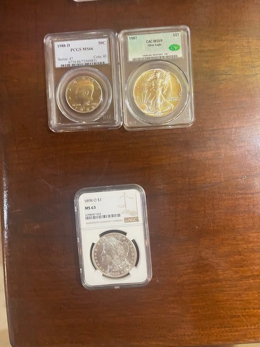 Silver Graded US Silver Dollar Morgan / JFK